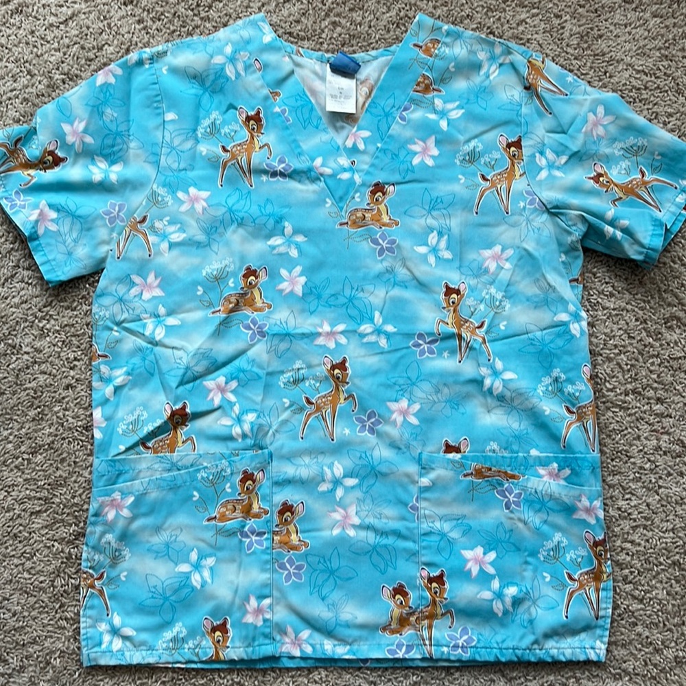 Disney Bambi scrub top size Small